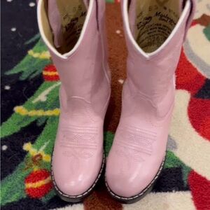 Stylish Pink Kids Western Boots